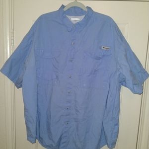 Columbia PFG Blue Vented Outdoor Fishing Shirt Men's sz 2X.